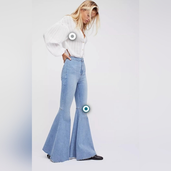 Free People Denim - Free People Light Blue Flare Jeans
